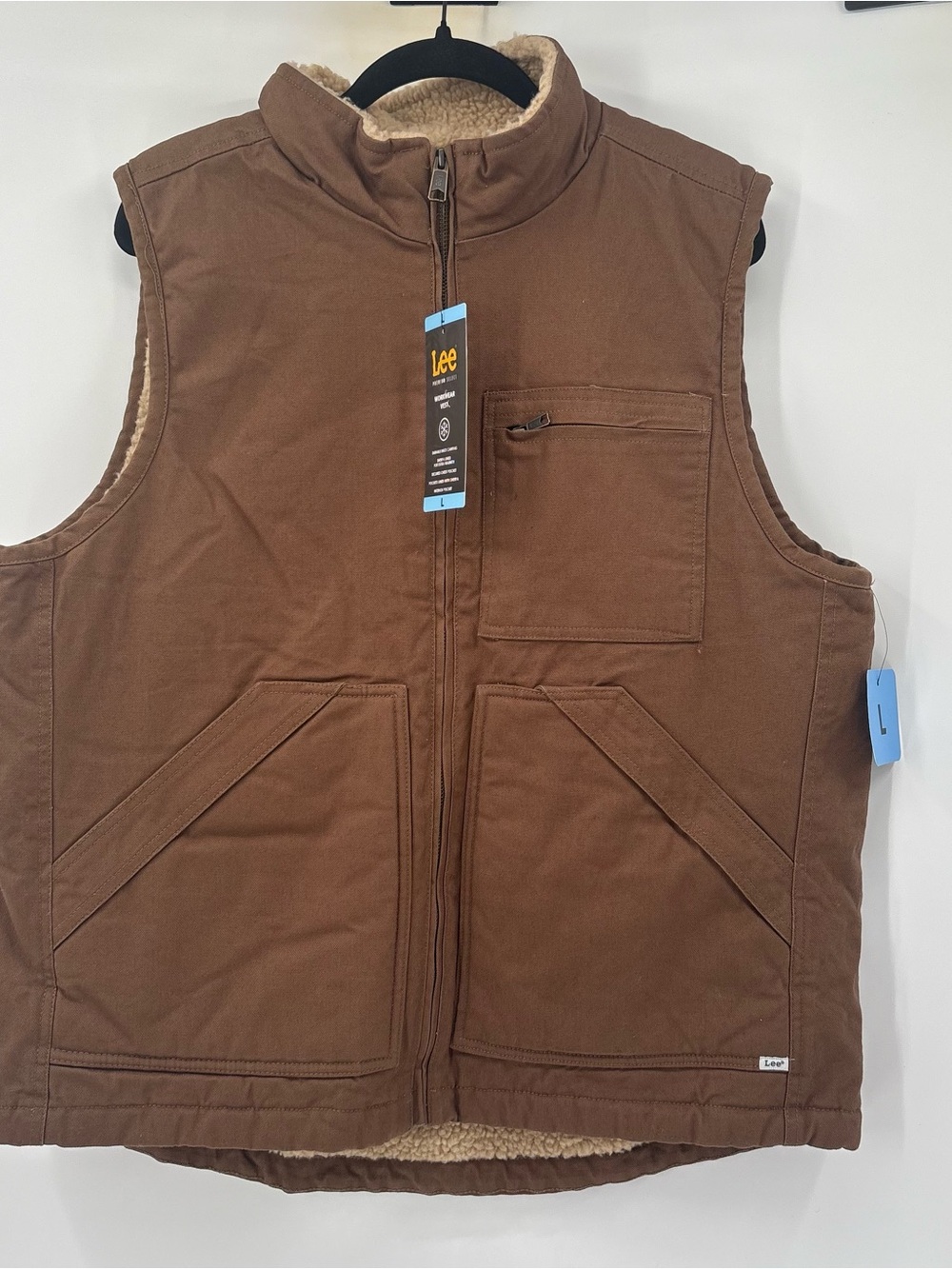 Lee Brown Canvas Sherpa Vest